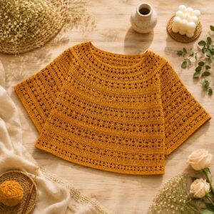 Oversized Lace Crochet Poncho Top PDF Pattern